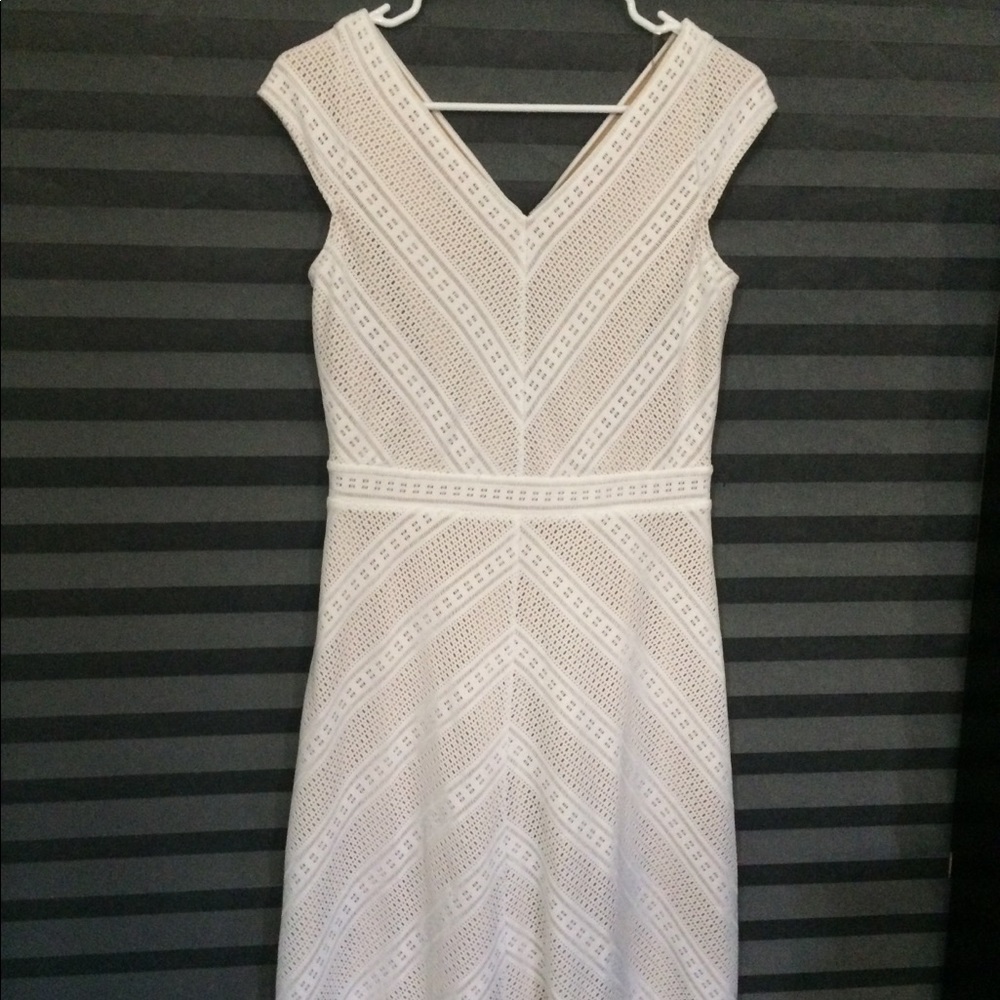 White dress with nude underlay!
